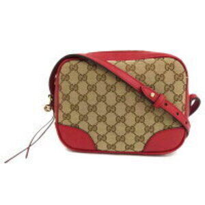 Gucci Bree crossbody bag beige GG with red leather trim